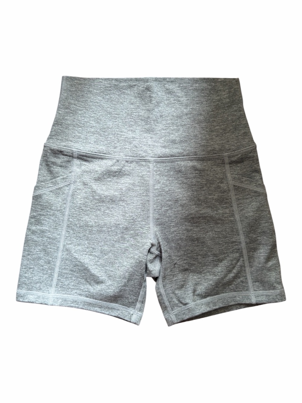 aerie High-Rise Heather Grey Bike Shorts with Pockets